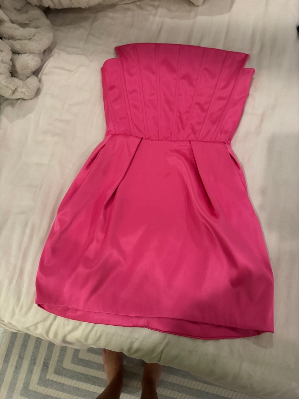 Michael Costello Hot Pink Strapless Mini Dress - Picture 4 of 4